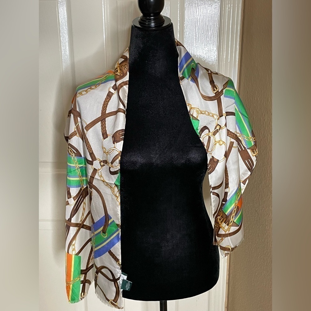 Ralph Lauren Foulard Silk Gold Double Horse Bridal​​​​​​​​​​​​ - Picture 2 of 10